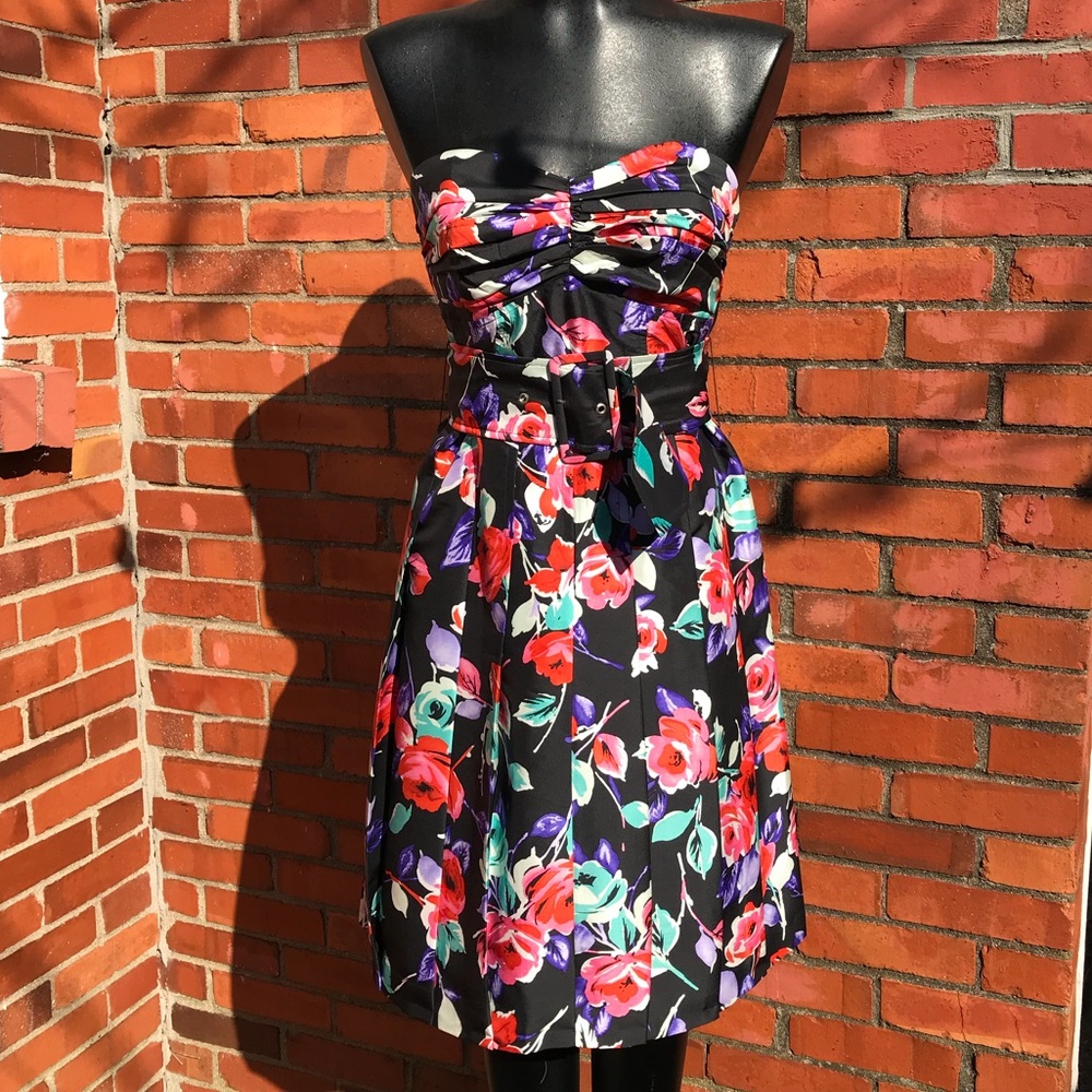 Express Strapless Silk Floral Dress (Spring 09)